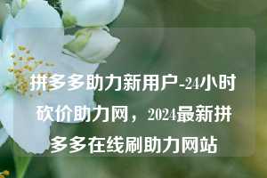 拼多多助力新用户-24小时砍价助力网，2024最新拼多多在线刷助力网站  第1张